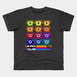 12 R3TR0 N30N 6AT0S Kids T-Shirt